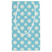 Schattige groen en blauw madeliefjespatroon gepers klein cadeauzakje (Achterkant)