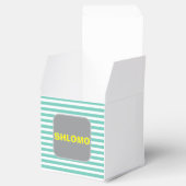 Schattige groen en geel Gestreept upsherin gunstbo Bedankdoosjes (Geopend)