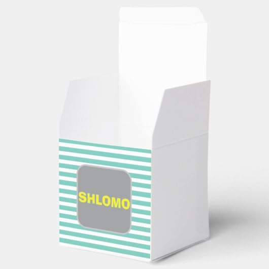 Schattige groen en geel Gestreept upsherin gunstbo Bedankdoosjes (Geopend)