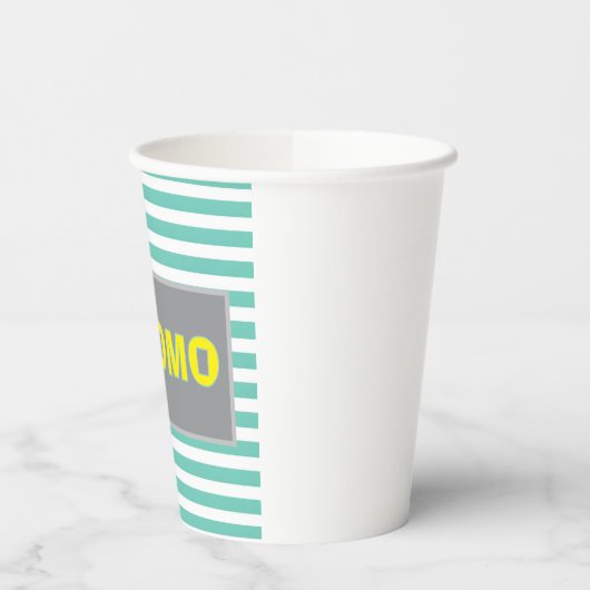 Schattige groen en geel Gestreepte upsherin cup Papieren Bekers (Links)