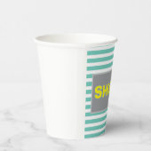 Schattige groen en geel Gestreepte upsherin cup Papieren Bekers (Rechts)