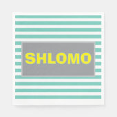 Schattige groen en geel Gestreepte upsherin servet (Voorkant)