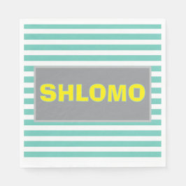 Schattige groen en geel Gestreepte upsherin servet