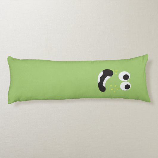 Schattige groen en Oranje monster 2-zijdig Lichaamskussen (Achterkant)