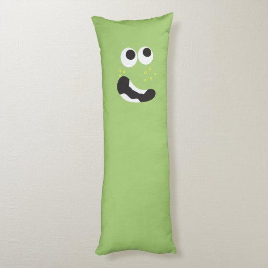 Schattige groen en Oranje monster 2-zijdig Lichaamskussen (Achterkant (Verticaal))