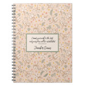 Schattige groen en roze geïllustreerd Botanicals C Notitieboek (Voorkant)