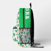 Schattige groen en wit cactus Waterverf patroon Bedrukte Rugzak (Rechts)