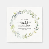 Schattige groen eucalyptus krans Vrijgezellenfeest Servet (Voorkant)