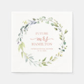 Schattige groen eucalyptus krans Vrijgezellenfeest Servet (Voorkant)