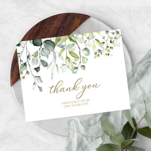 Schattige groen eucalyptus Vrijgezellenfeest dank  Briefkaart