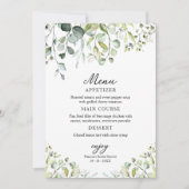 Schattige groen Eucalyptus Vrijgezellenfeest Menu Kaart (Voorkant)