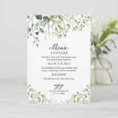 Schattige groen Eucalyptus Vrijgezellenfeest Menu Kaart (Staand voorkant)