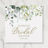 Schattige groen Eucalyptus Waterverf Vrijgezellenf Bedankjes Labels (Voorkant)