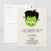 Schattige Groen Frankenstein Monster Halloween Par Briefkaart (Voorkant / Achterkant)