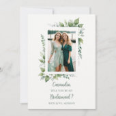 Schattige groen gebladerte Lijst bruidsmeisje foto (Voorkant)