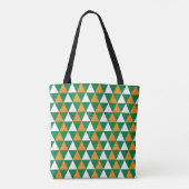 Schattige groen geel witte driehoeken tote bag (Achterkant)