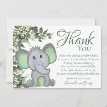 Schattige groen genderneutraal olifant Baby shower