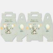 Schattige groen geschilderde dinosaurus 1e verjaar bedankdoosjes (Ongevouwen)