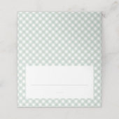 Schattige groen gingham eenvoudig neutraal baby sh plaatskaartje (Buitenkant ongevouwen)