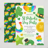 Schattige Groen, Goud en Regenboog St Patrick's Da Kaart (Voorkant / Achterkant)