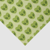 Schattige groen hartvormig buitenaards hoofdpatroo tissuepapier (Detail)