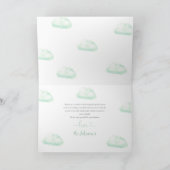 Schattige groen heteluchtballon Baby shower Bedankkaart (Binnen)