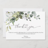 Schattige groen kalligrafie Verloving Dank u Kaart (Voorkant)
