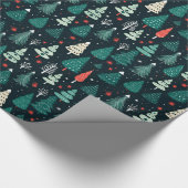Schattige Groen Kerstboom Xmas Inpakpapier (Hoek)