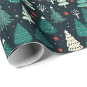 Schattige Groen Kerstboom Xmas Inpakpapier (Rol Hoek)