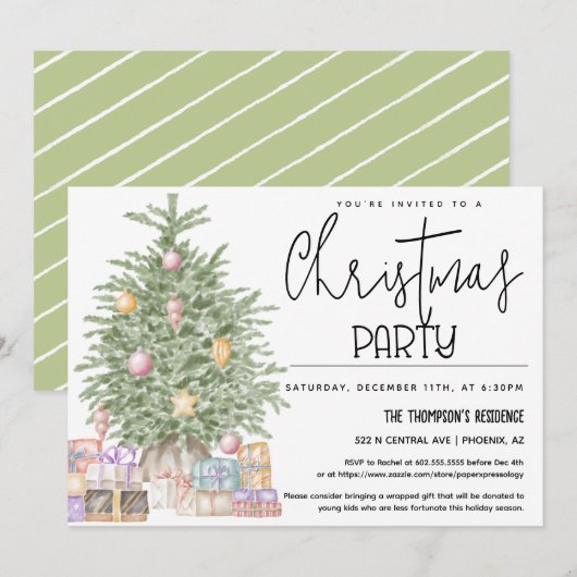 Schattige groen kerstfeest kerstfeest kerstboom ca kaart (Voorkant / Achterkant)