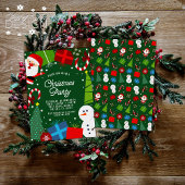 Schattige Groen Kerstfeest Santa & Sneeuwman Kaart