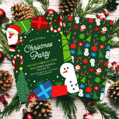 Schattige Groen Kerstfeest Santa & Sneeuwman Kaart
