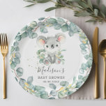 Schattige groen koala baby boy shower verjaardag papieren bordje<br><div class="desc">Maak je feest compleet met deze coördinatie papieren borden,  met een schattige baby koala en rustieke waterverf eucalyptus gebladerte. Overeenkomende objecten beschikbaar in de winkel! (c) De Happy Cat Studio.</div>