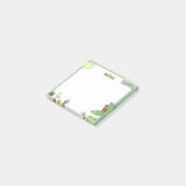 Schattige groen Koreaans gepersonaliseerd Post-it® Notes (Schuin)