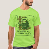 Schattige groen luiaard Shirt – Vooruitgang niet p (Voorkant)