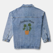Schattige Groen Modern Typografie Plant Moeder Denim Jacket (Achterkant)