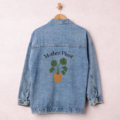 Schattige Groen Modern Typografie Plant Moeder Denim Jacket (Hangar)