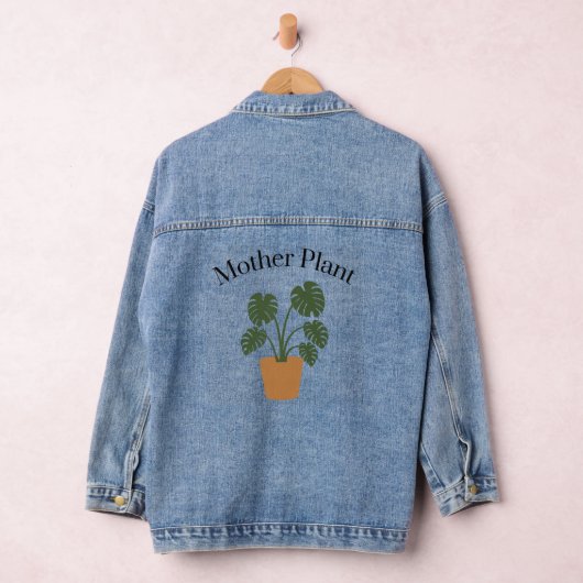 Schattige Groen Modern Typografie Plant Moeder Denim Jacket (Hangar)