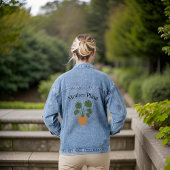 Schattige Groen Modern Typografie Plant Moeder Denim Jacket