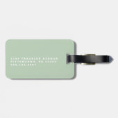 Schattige groen monogram bagagelabel (Achterkant horizontaal)