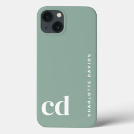 Schattige groen monogram Case-Mate iPhone case
