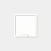 Schattige Groen Monogram Volledige Naam Post-it® Notes (Voorkant)