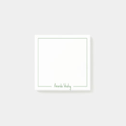 Schattige Groen Monogram Volledige Naam Post-it® Notes