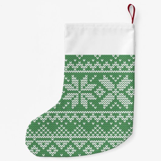 Schattige groen Nordic Snowflake Sweater Pattern Kleine Kerstsok (Achterkant)