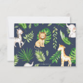 Schattige groen Oerwoud Dieren Verjaardagsfeestfot Bedankkaart (Achterkant)