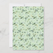 Schattige groen olifant groen goud doop kaart (Achterkant)