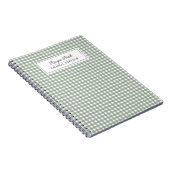 Schattige Groen Plaid Gepersonaliseerd Familie Rec Notitieboek (Rechterzijde)