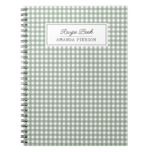 Schattige Groen Plaid Gepersonaliseerd Familie Rec Notitieboek