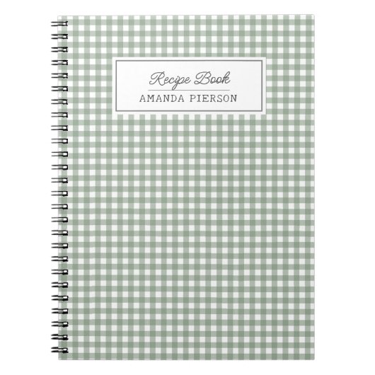 Schattige Groen Plaid Gepersonaliseerd Familie Rec Notitieboek (Voorkant)
