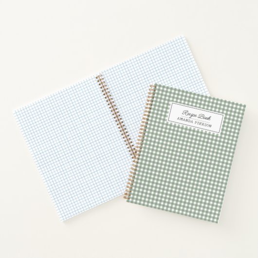 Schattige Groen Plaid Gepersonaliseerd Familie Rec Notitieboek (Binnen)